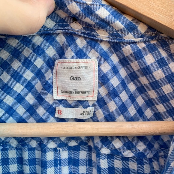Gap Gingham Shrunken Boyfriend Blouse - Picture 5 of 9